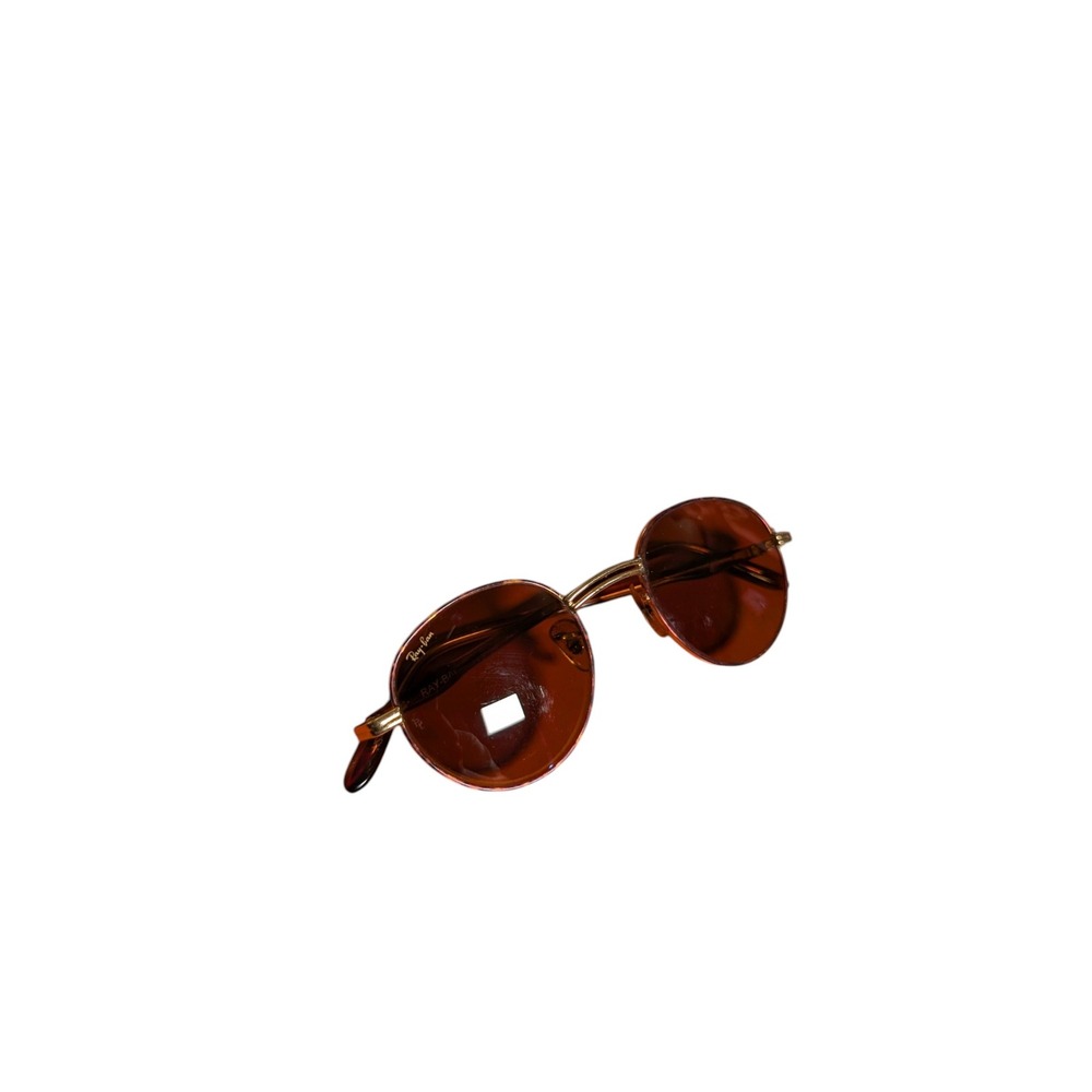 Vintage Ray-Ban W2546 Bausch & Lomb Gold Oval Sunglasses Amber Lens Tortoise
